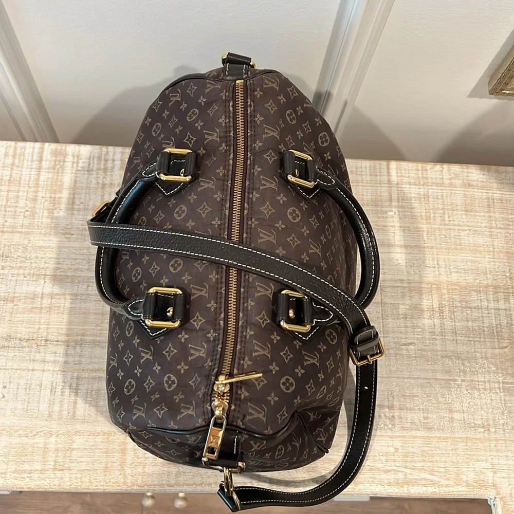 Louis Vuitton Mini Lin Speedy 30 Bandouliere w/ Crossbody Strap Brown LV EUC - Picture 5 of 12